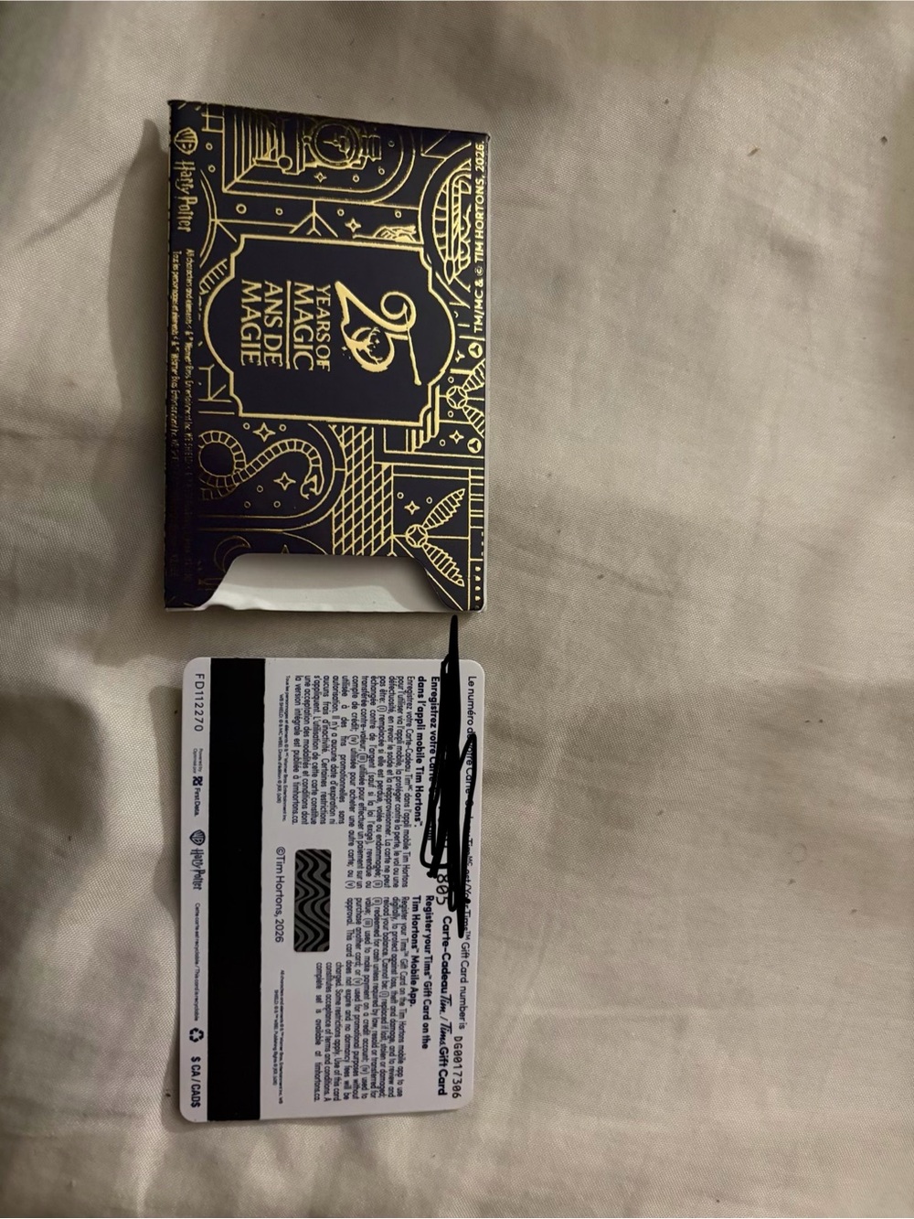 Tim Hortons x Harry Potter gift card